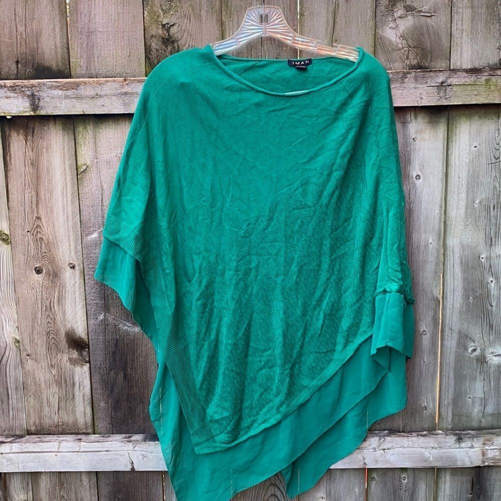 Iman green poncho sz. S